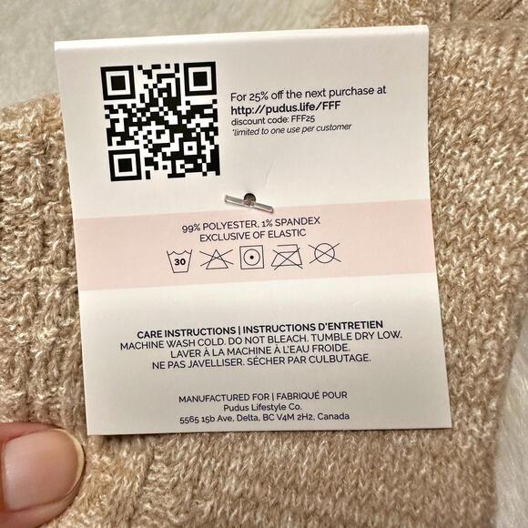 NWT Pudus Over-The-Knee Tan Sweater Socks Women’s 6-10 Cozy - Picture 8 of 8